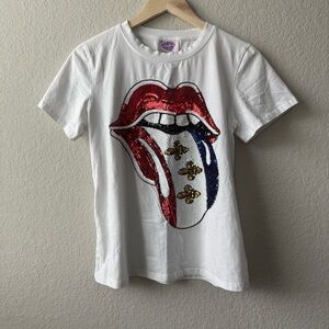 Schnell Studio x Sparkle City Rolling Stones Sequin Tee